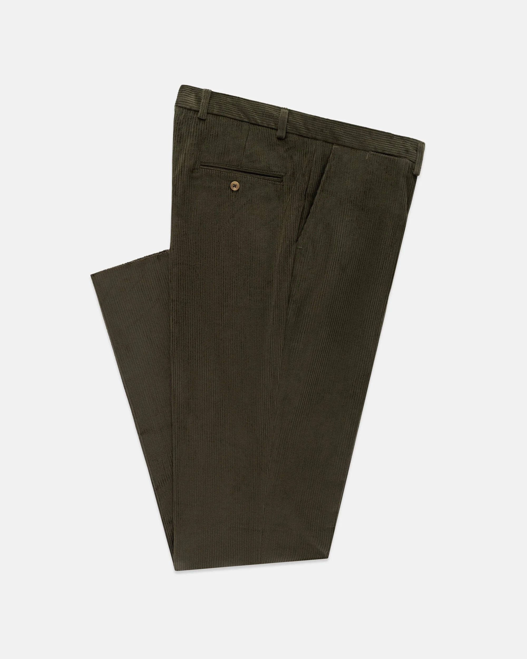 MADE-IN-USA OLIVE WIDE WALE CORDUROY PANT - 1