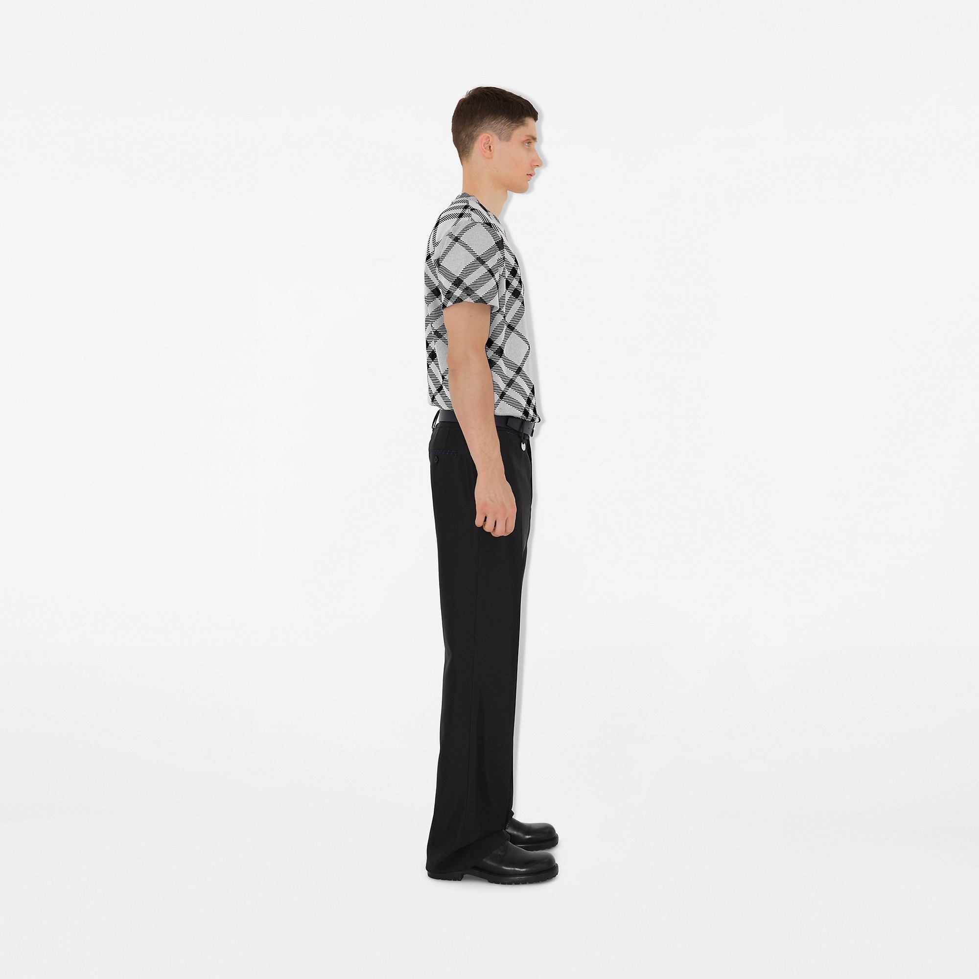Check Cotton Blend T-shirt - 3