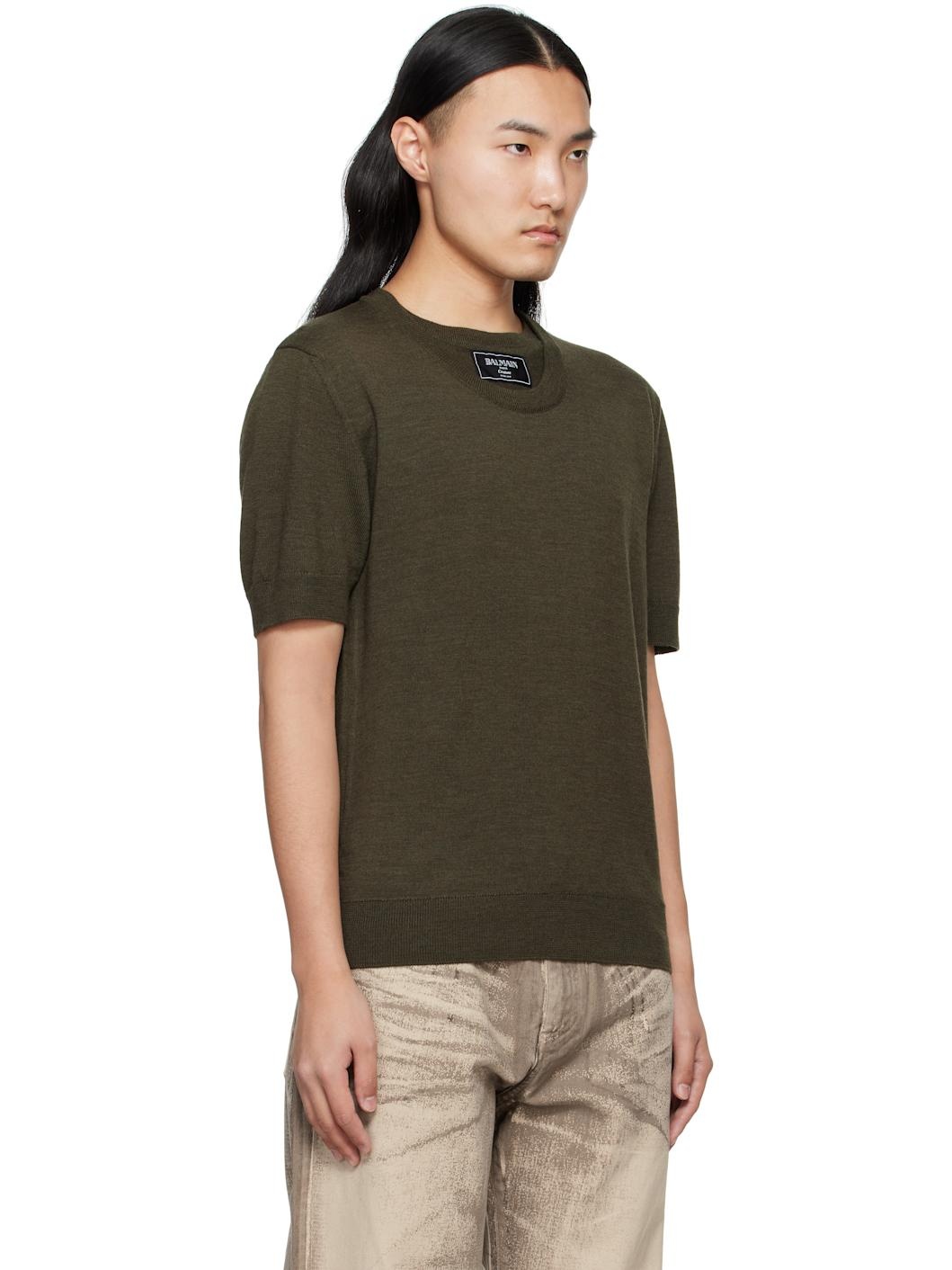 Green Knit Two Collar T-shirt - 2