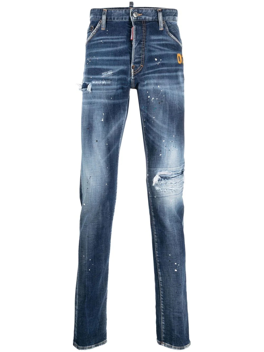 distressed slim-fit jeans - 1