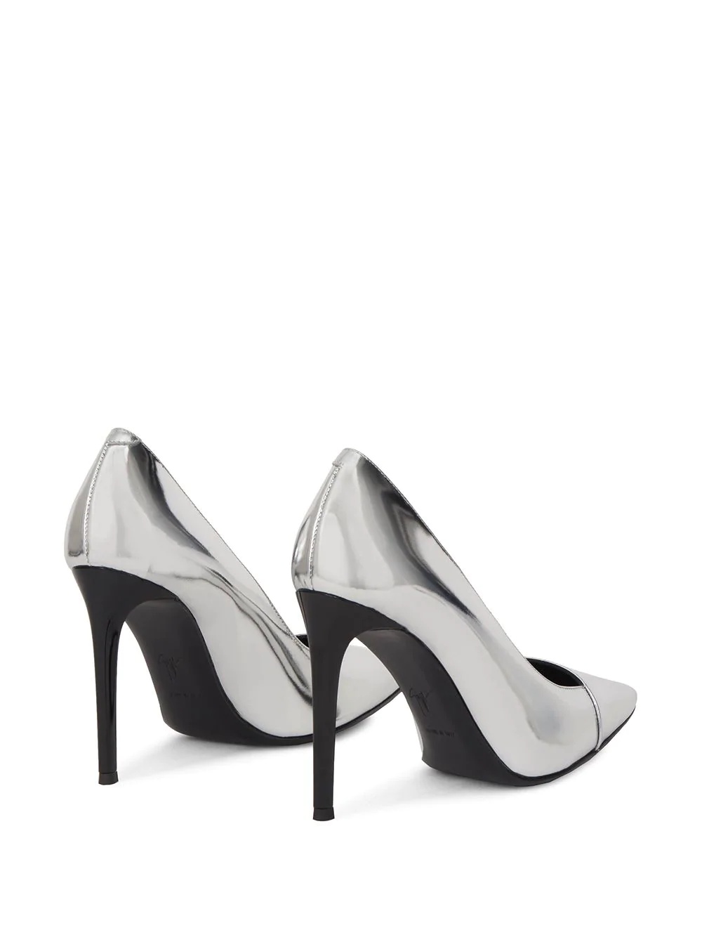 silver metallic pumps - 3