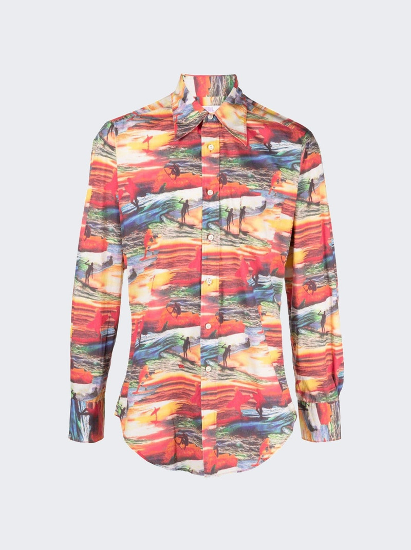 Printed Woven Shirt Red Sunset - 1