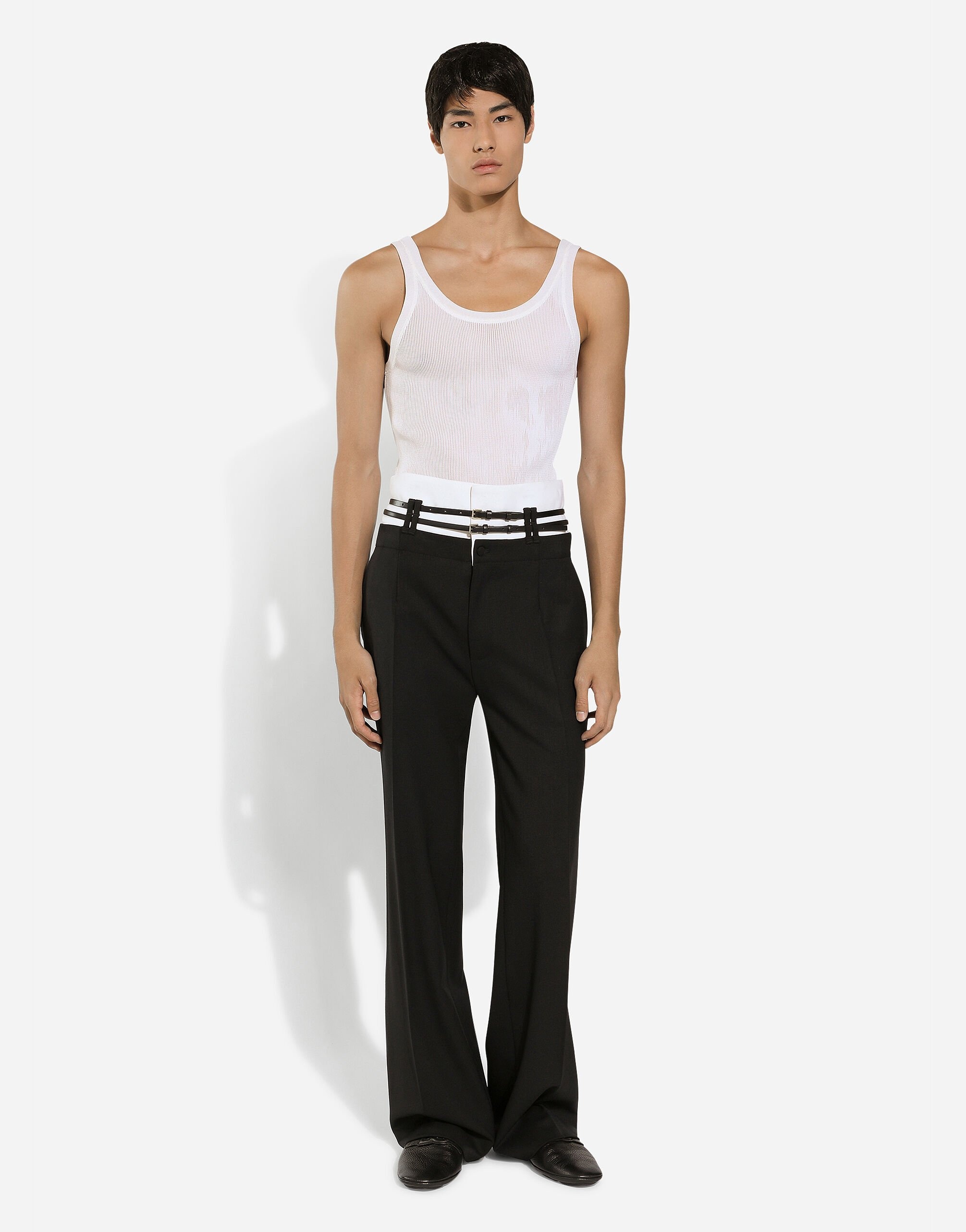 Tailored pants with contrasting belt - 2