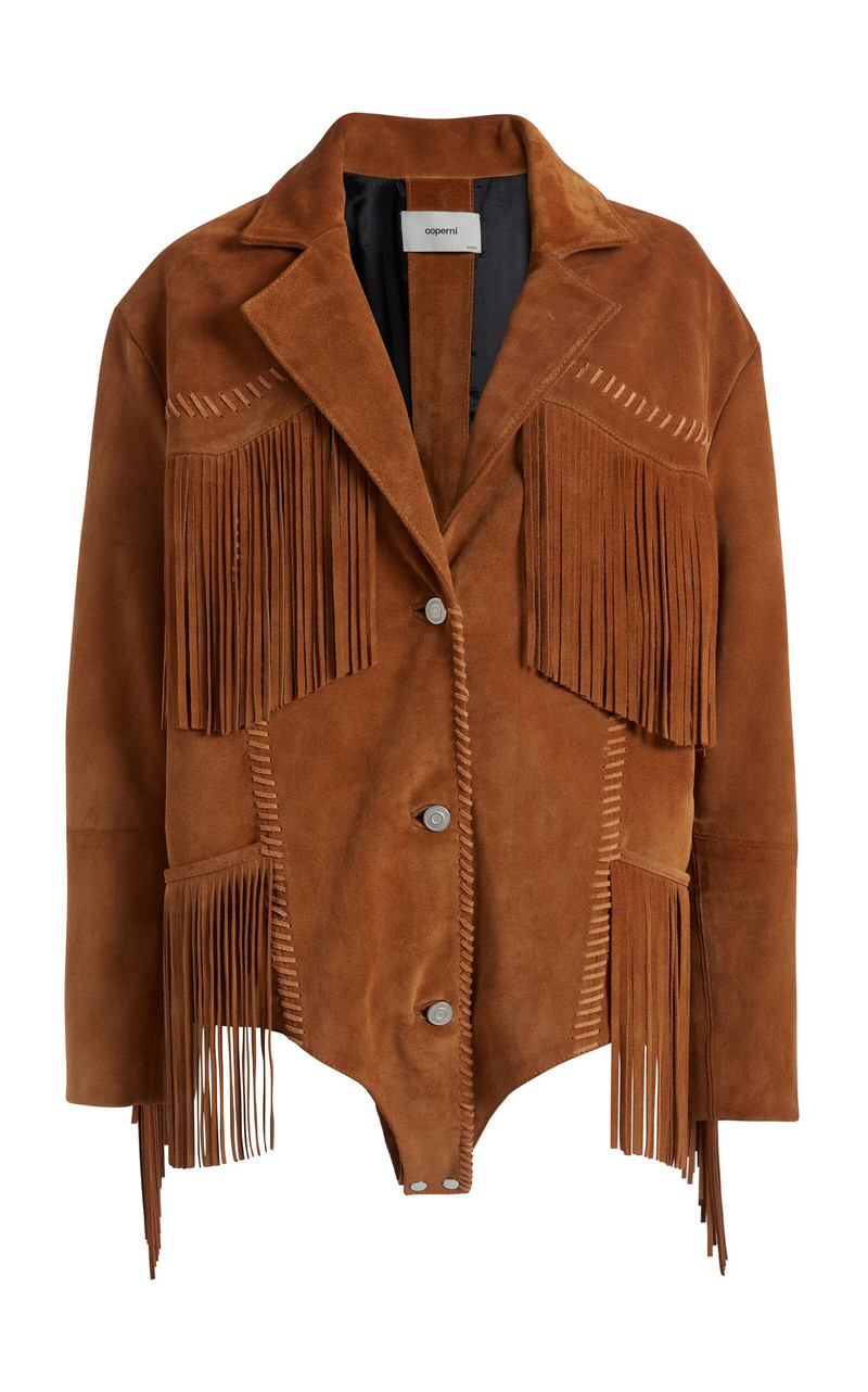 Suede Fringed Body Jacket brown 1