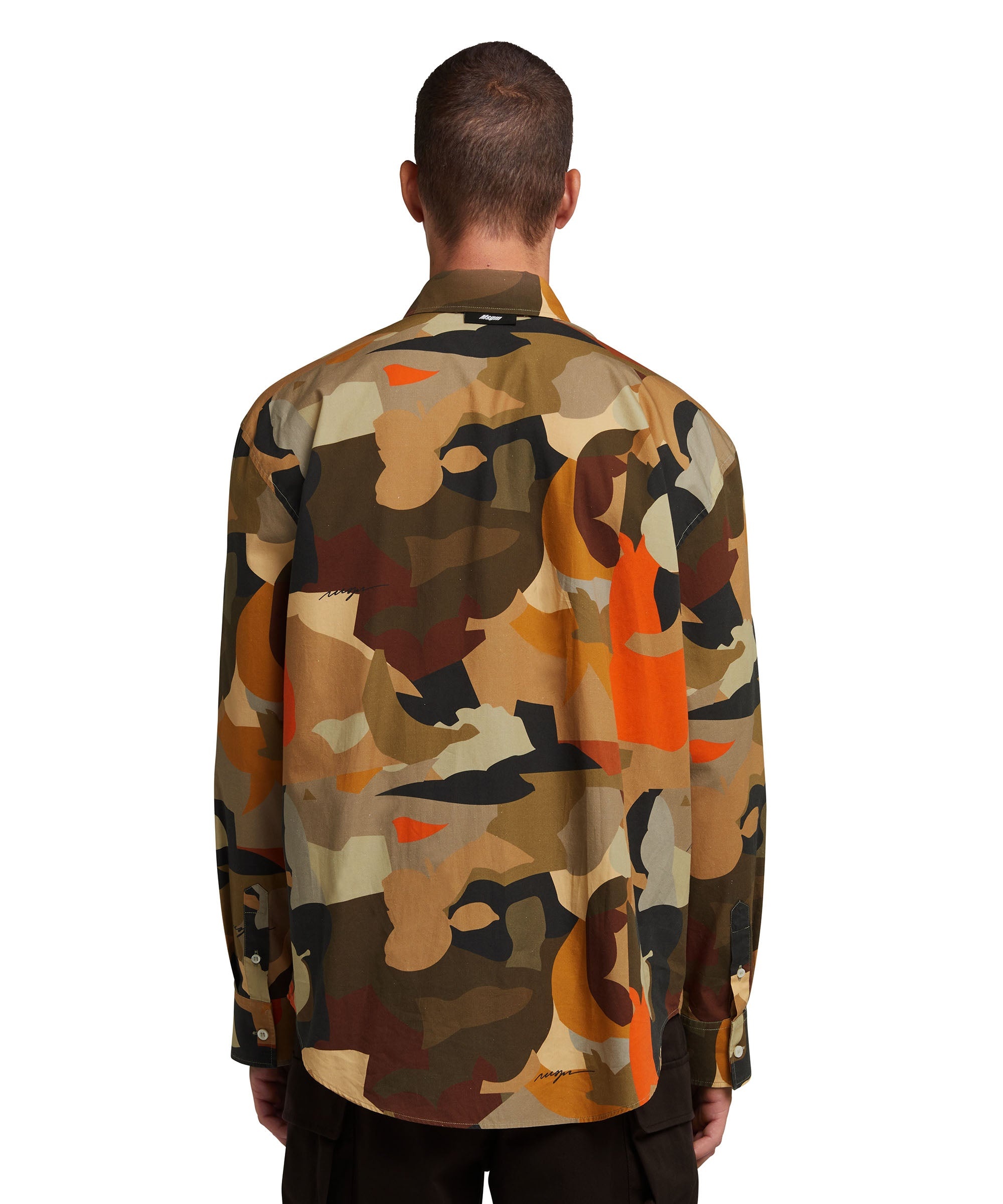 Poplin shirt with "geo camo" print - 3