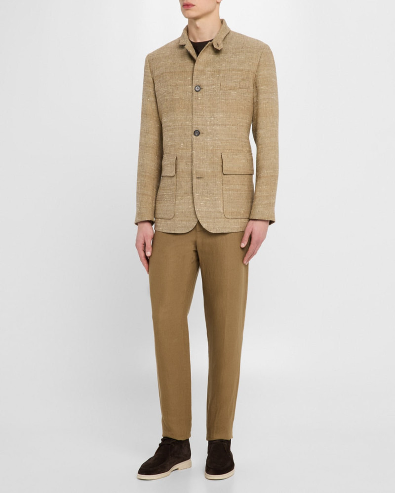 Loro Piana Men's Linen and Silk Roadster Single-Breasted Jacket outlook
