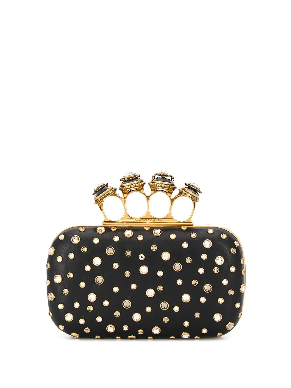 embellished four-ring box clutch - 1