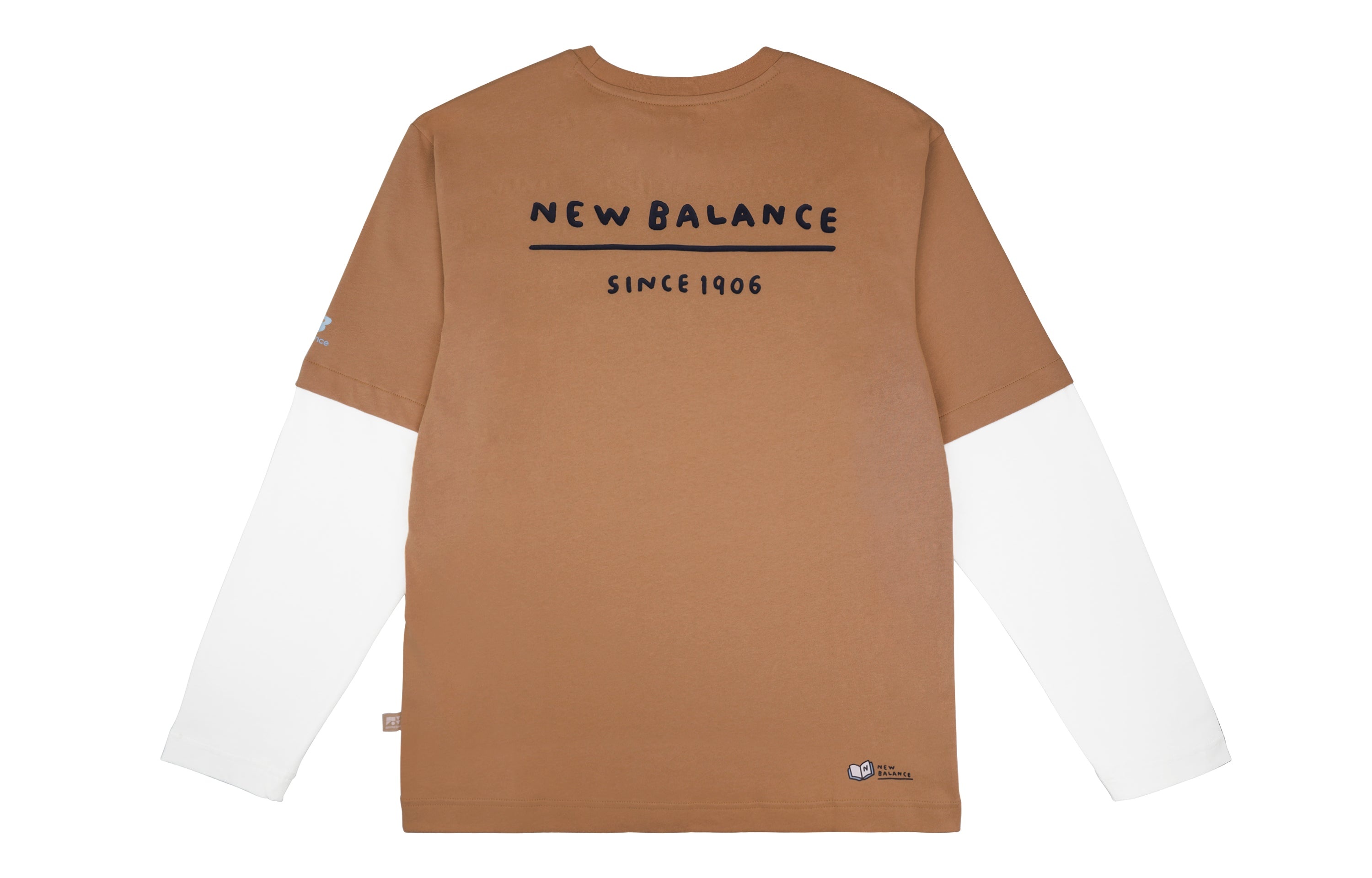 New Balance x Zero Per Zero Colorblock Long Sleeve Tee 'Brown White' NDA47013-BEI - 2