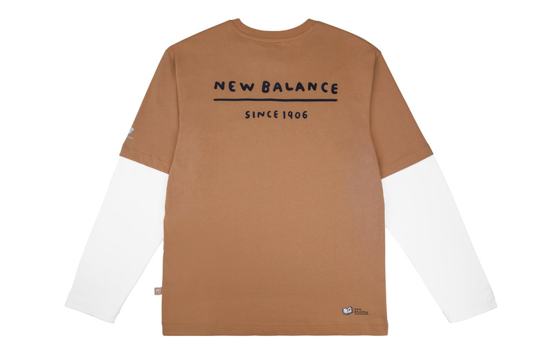 New Balance New Balance x Zero Per Zero Colorblock Long Sleeve Tee 'Brown White' NDA47013-BEI outlook