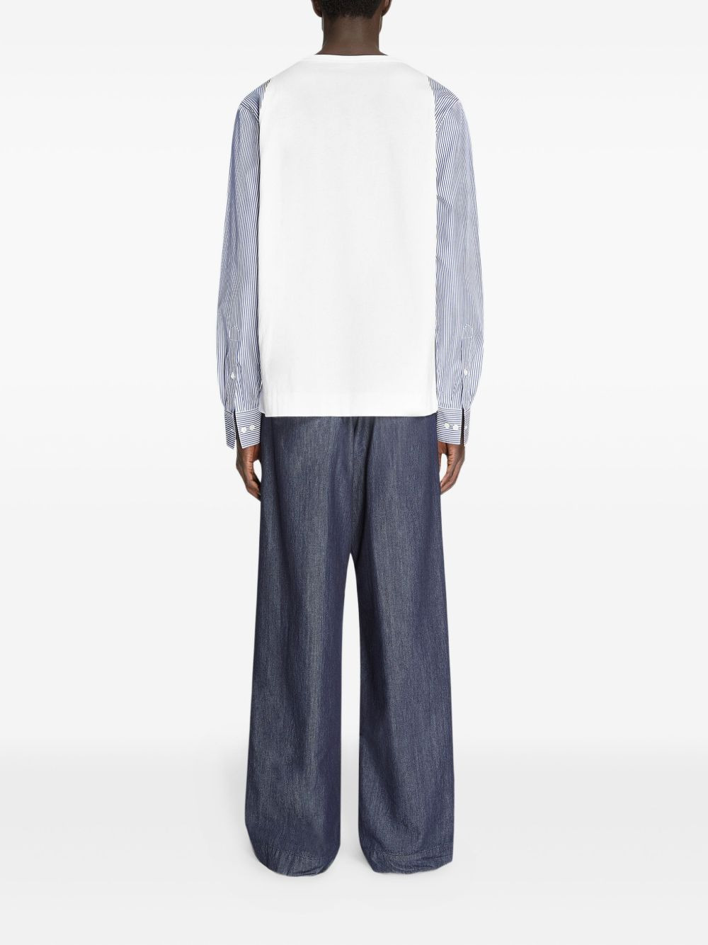 contrast-sleeves cotton T-shirt - 4