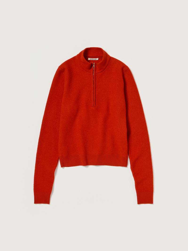 SMOOTH FULLED WOOL KNIT HALF ZIP P/O 1