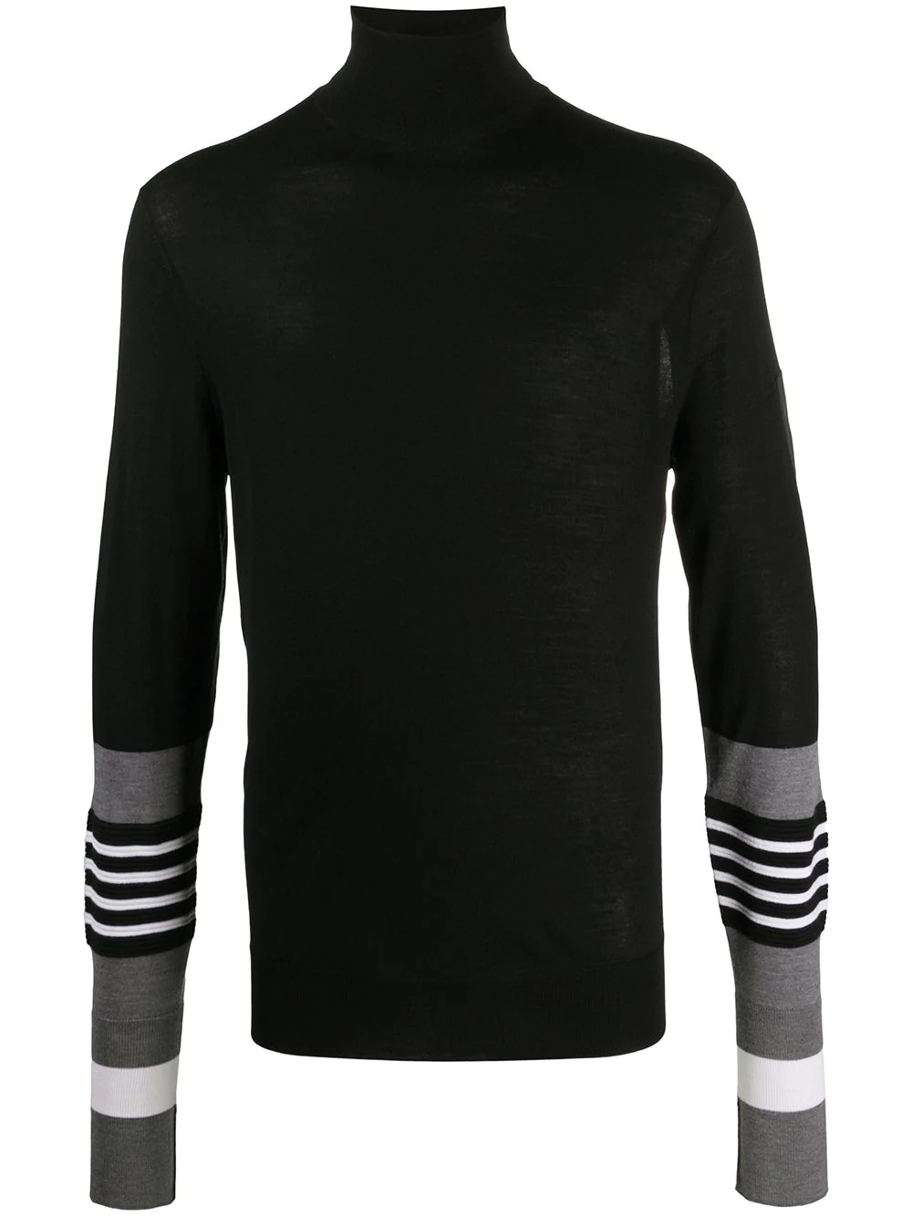 striped sleeves turtle neck jumper - 1