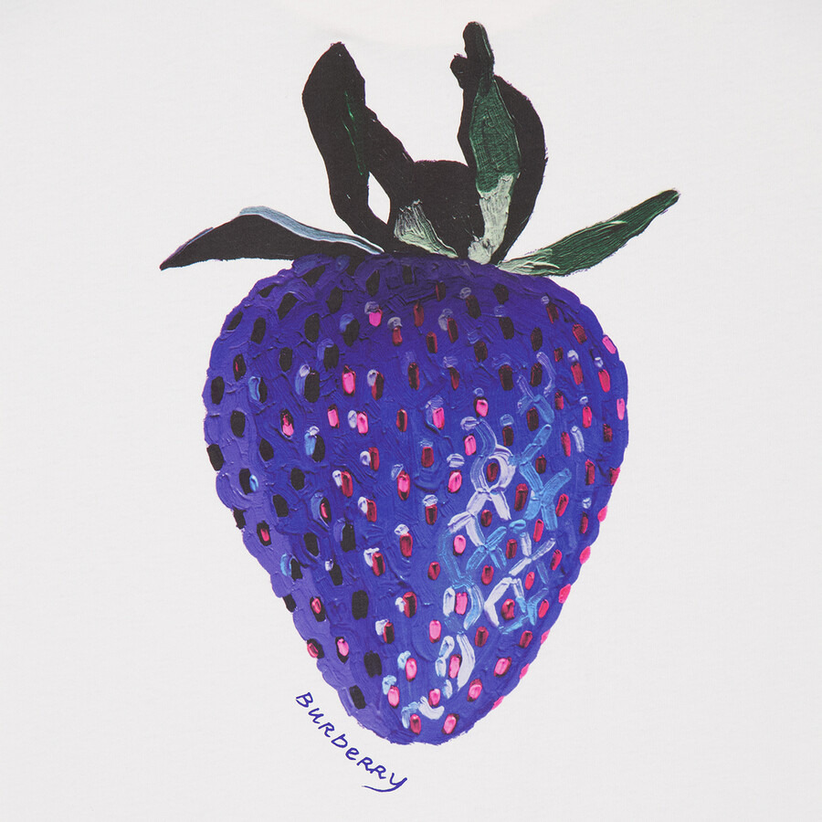 Burberry Strawberry Print Cotton T-Shirt - 7