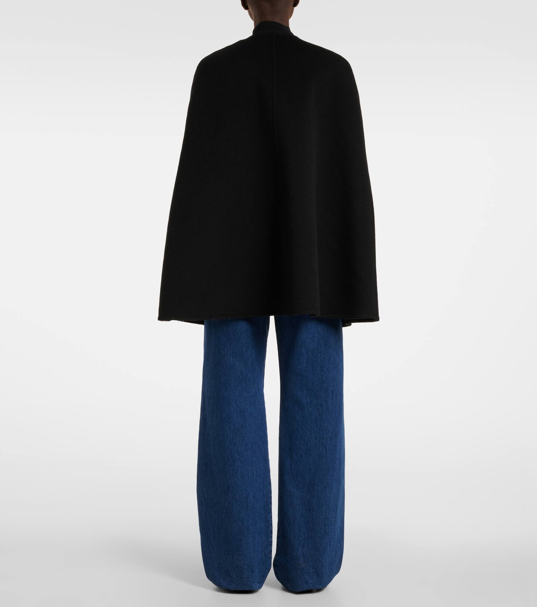 Horsebit wool and silk cape - 3