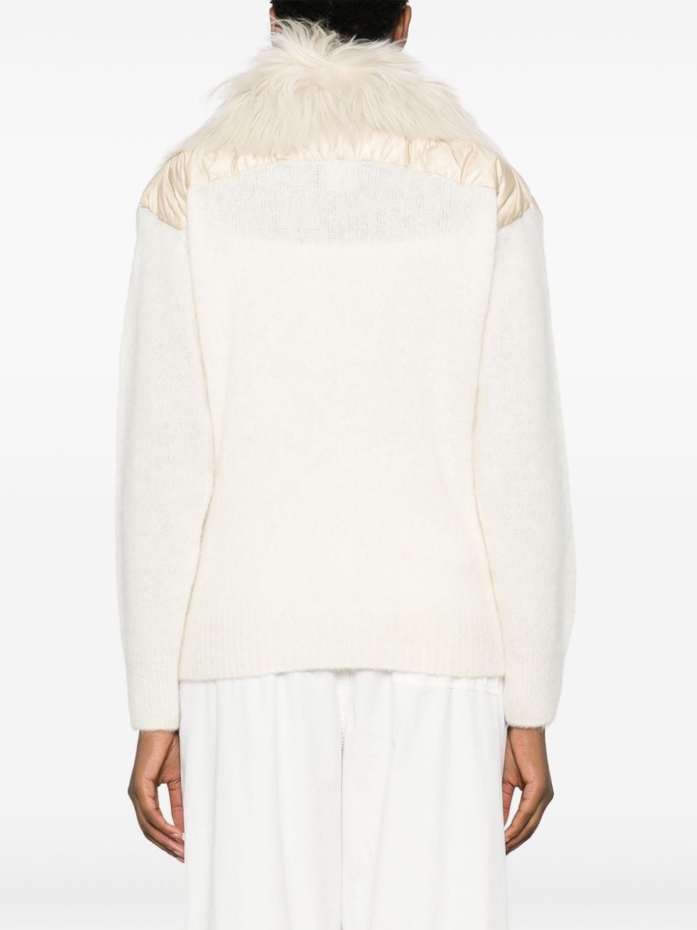 panelled knitted down jacket - 4