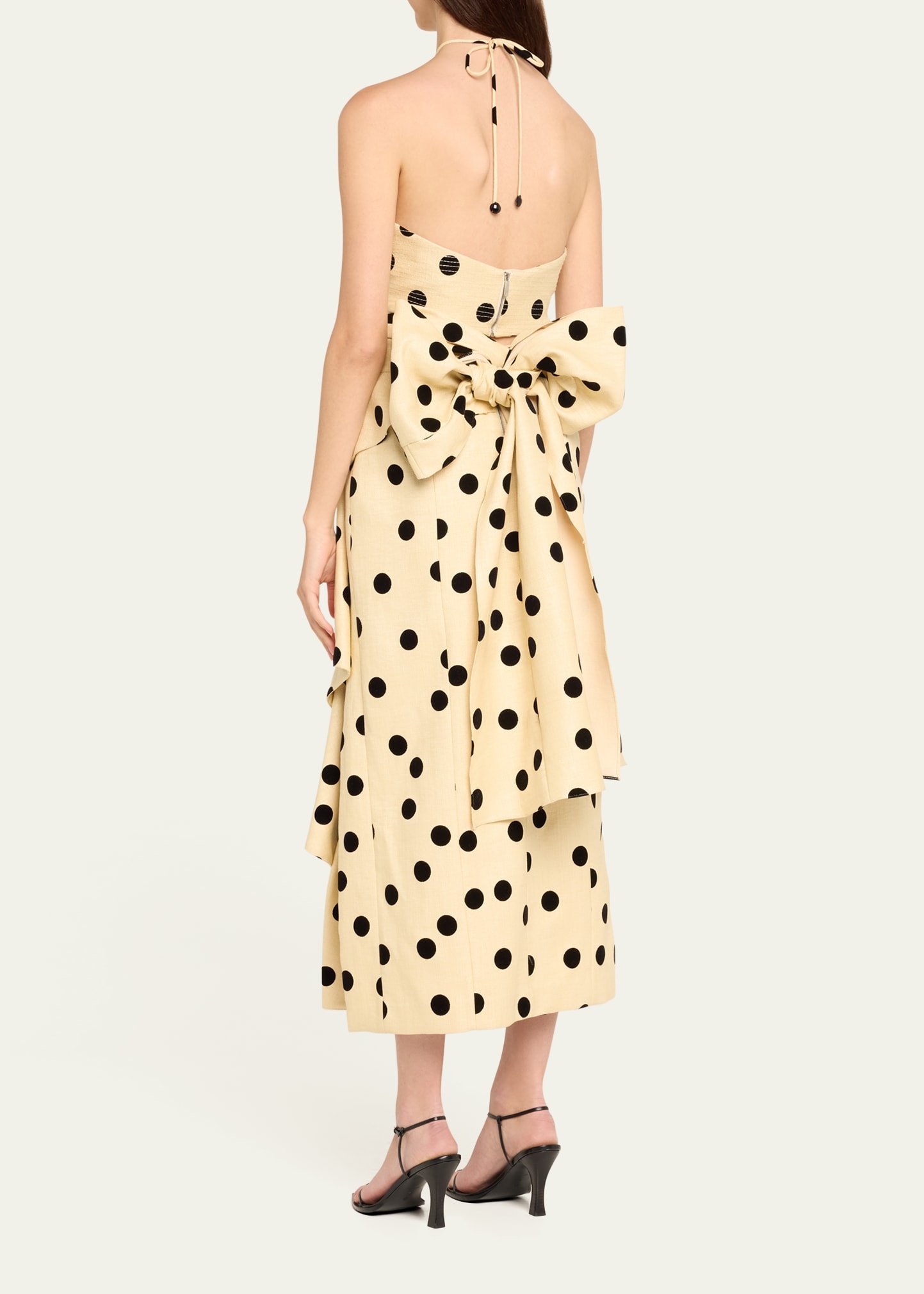 Well Thought Polka Dot Halter Crop Top - 3