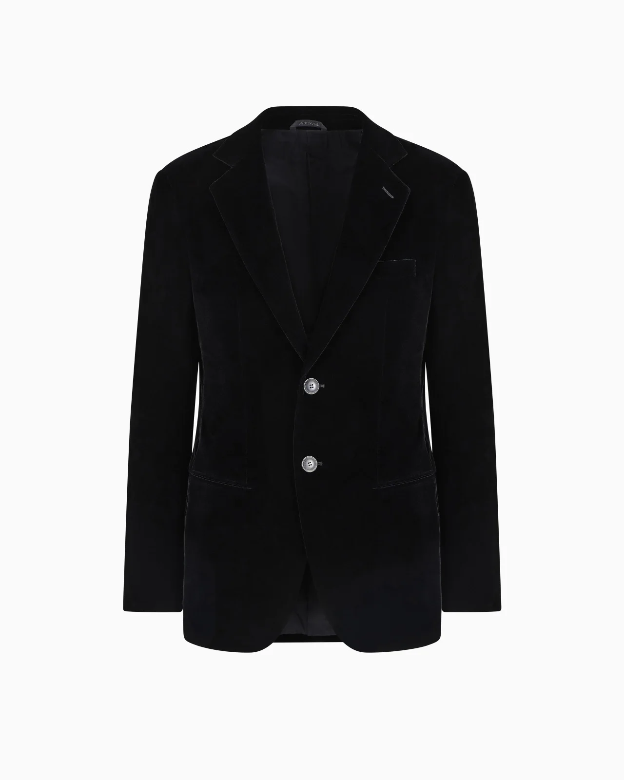 Icon George line single-breasted stretch-velvet jacket - 1