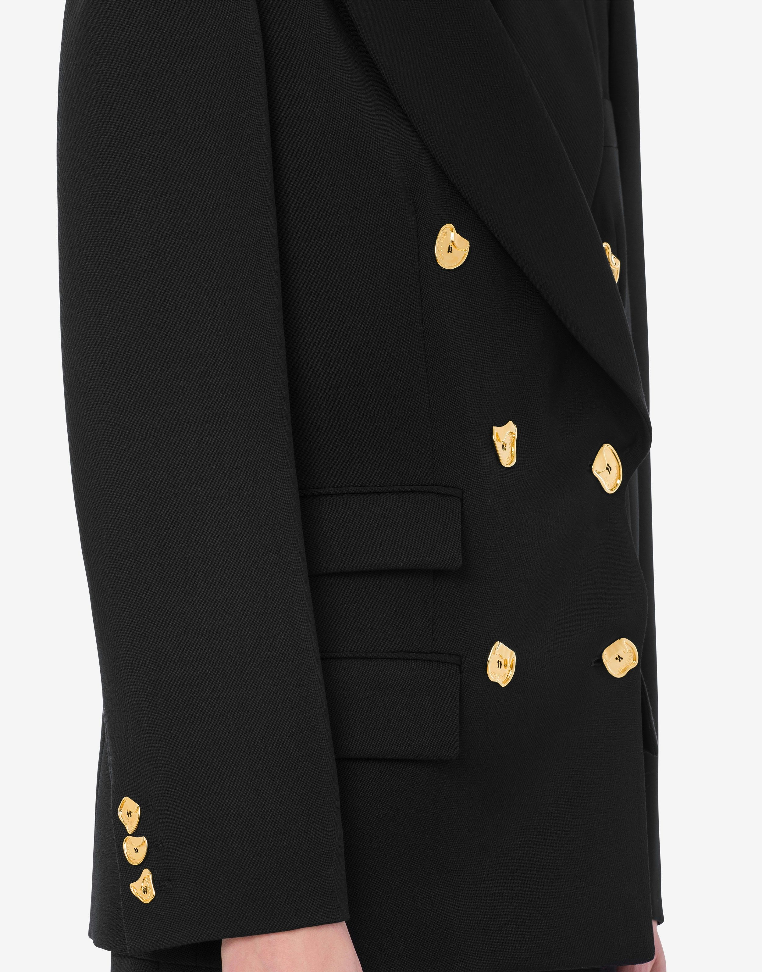 MORPHED BUTTONS WOOL GABARDINE JACKET - 4