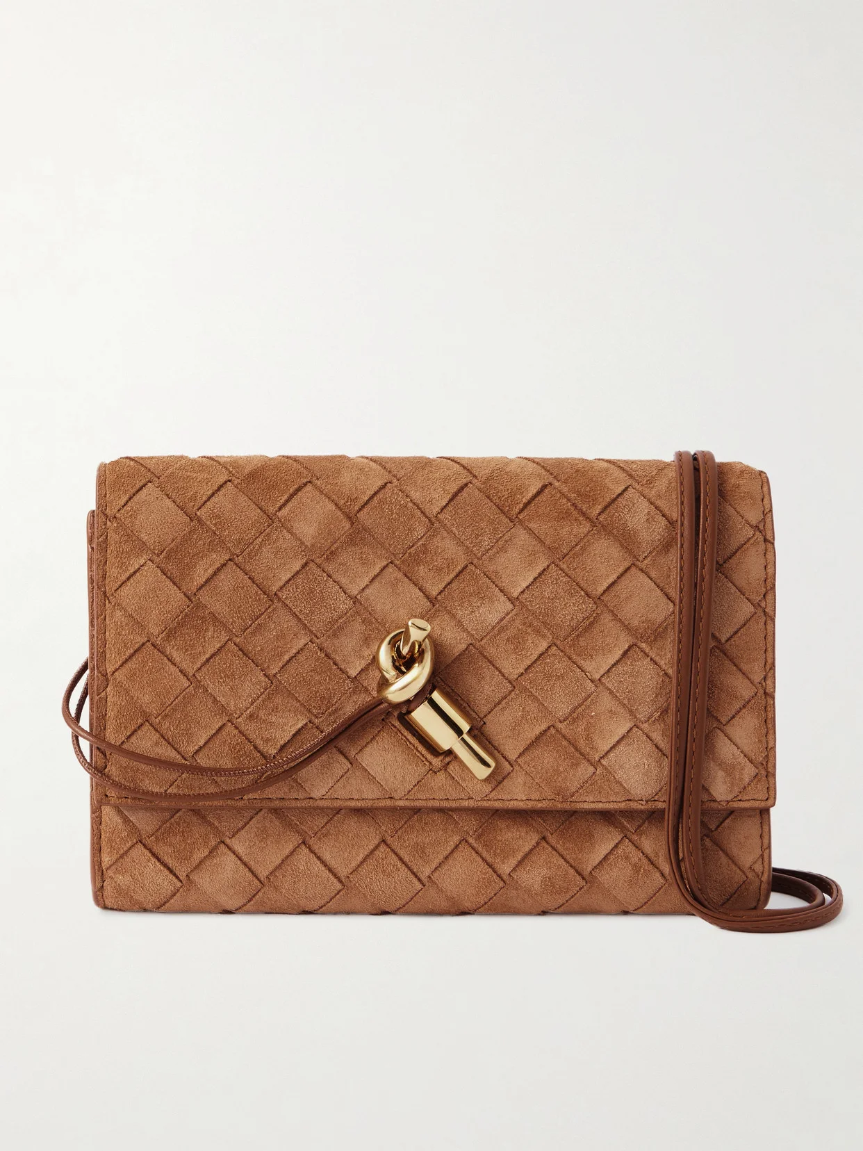 Andiamo Intrecciato Suede Shoulder Bag - 1