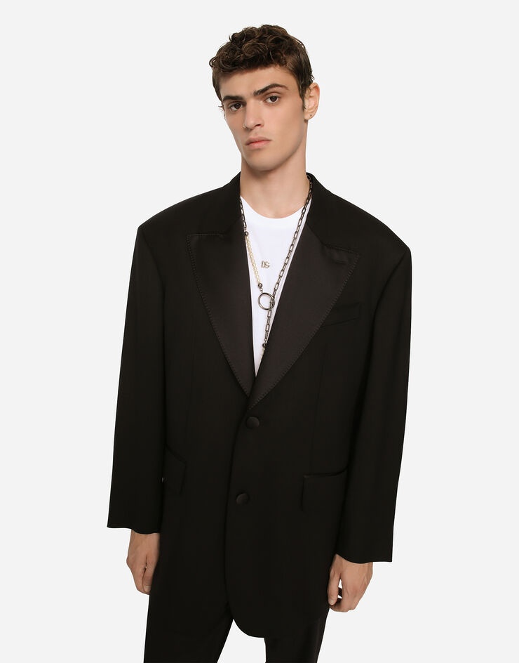 Oversize stretch wool tuxedo jacket - 2
