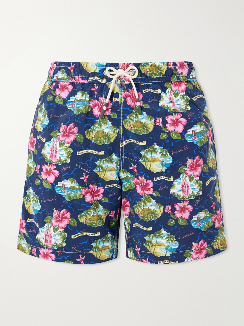 Straight-Leg Mid-Length Printed Swim Shorts 1