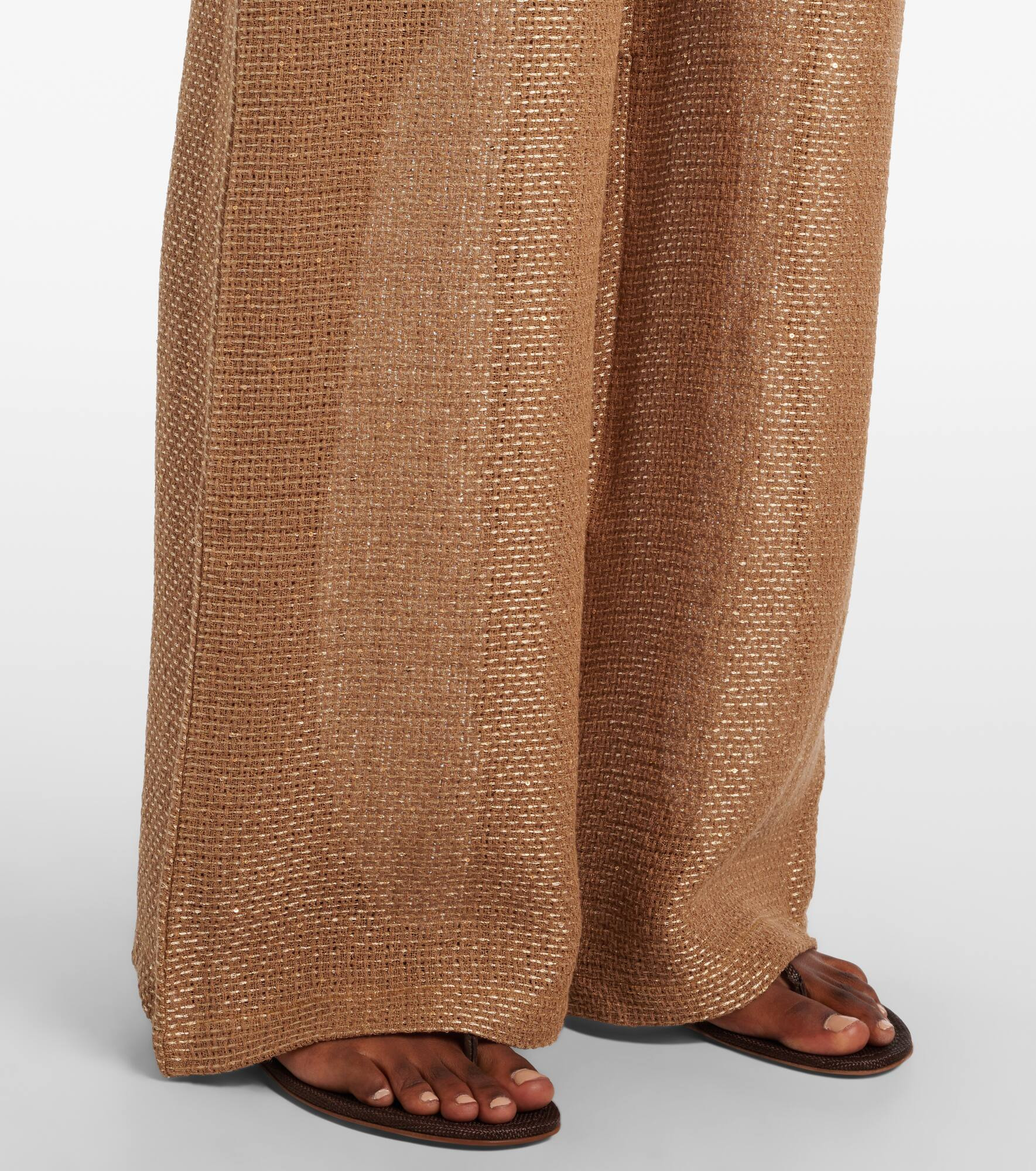 Stella sequined linen-blend wide-leg pants - 5