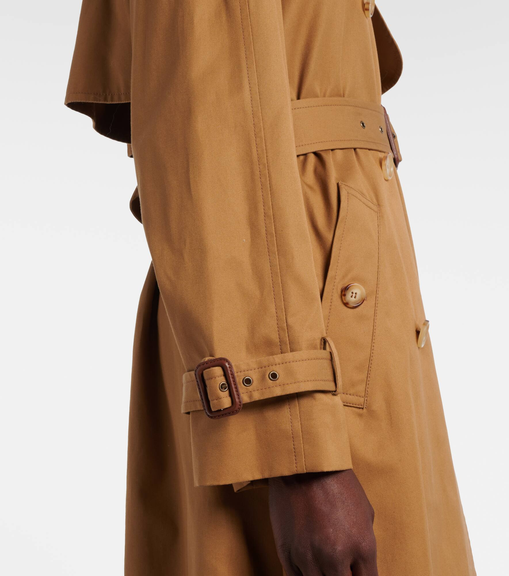 Cotton gabardine trench coat - 5