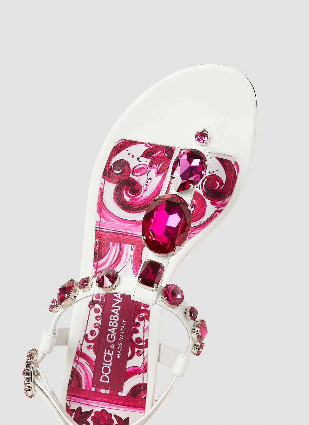Dolce & Gabbana Women Crystal Embellished Majolica Sandals - 7