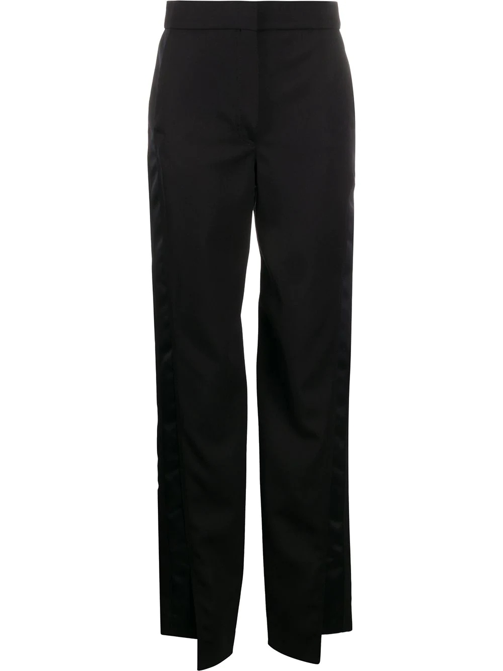 panelled asymmetric straight-leg trousers - 1