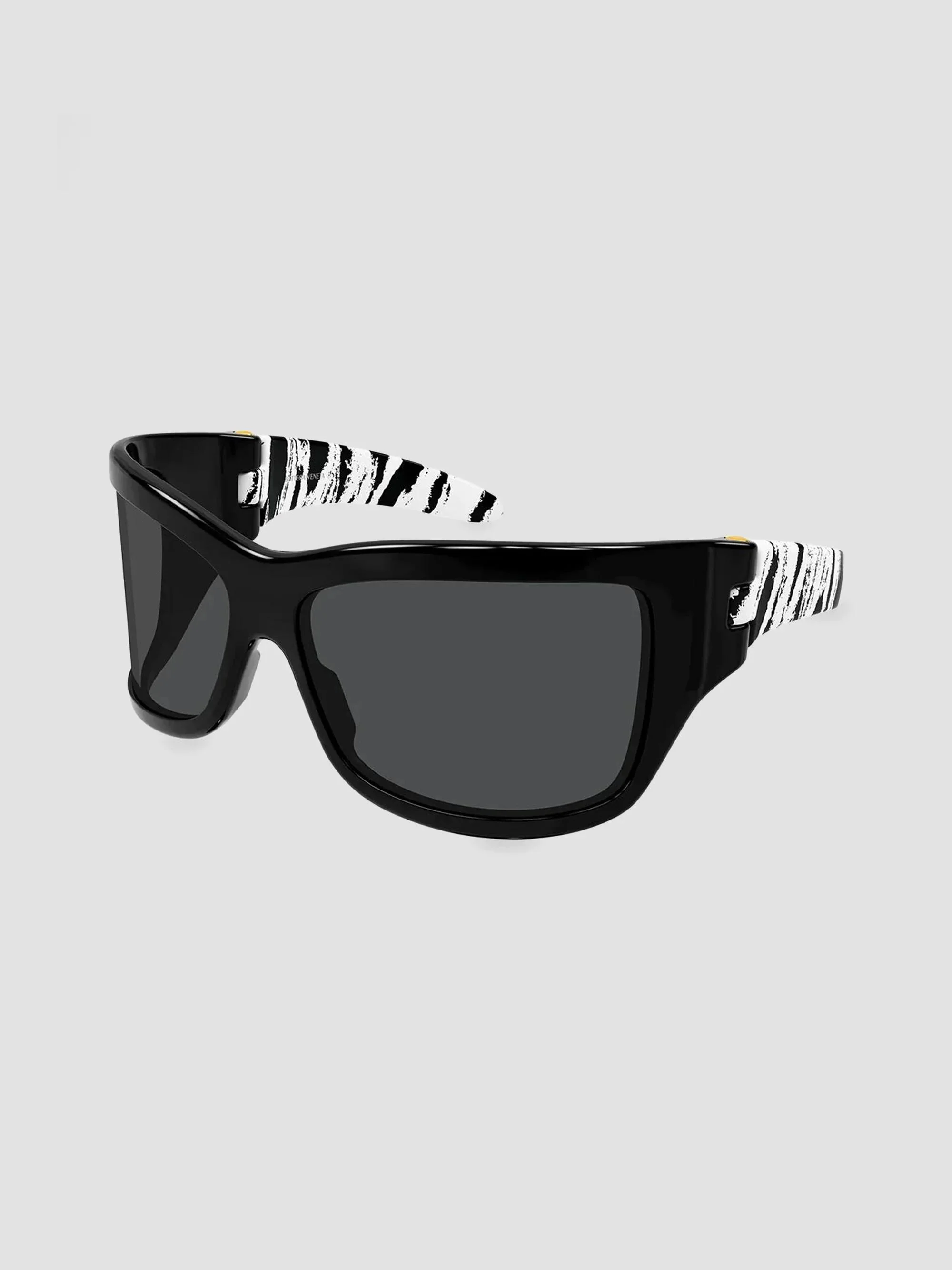 Women's Intrecciato 74MM Oversized Wrap Sunglasses - Black - 1