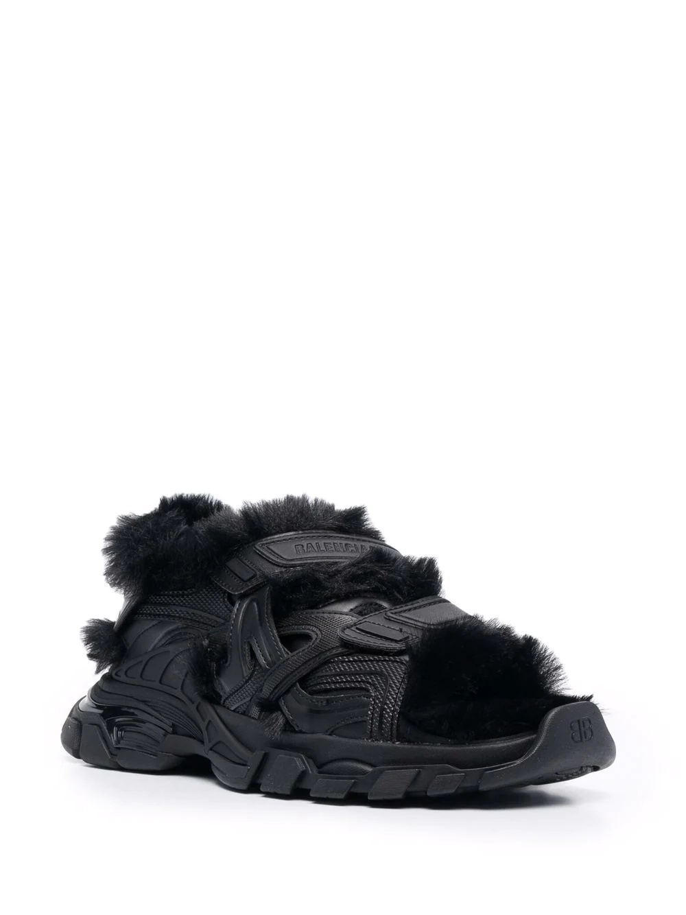 Track faux-fur touch-strap sandals - 2