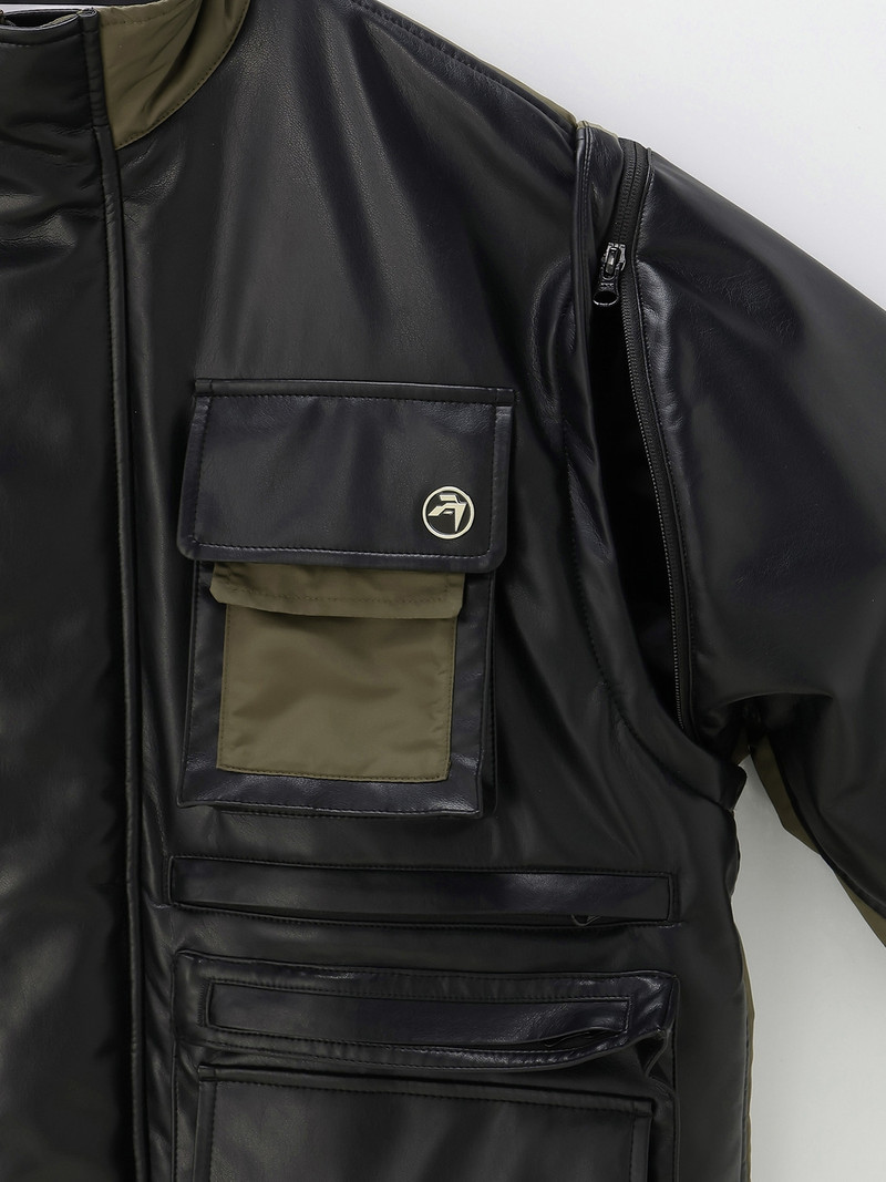 Ambush FAKE LEATHER BACK NYLON JACKET outlook
