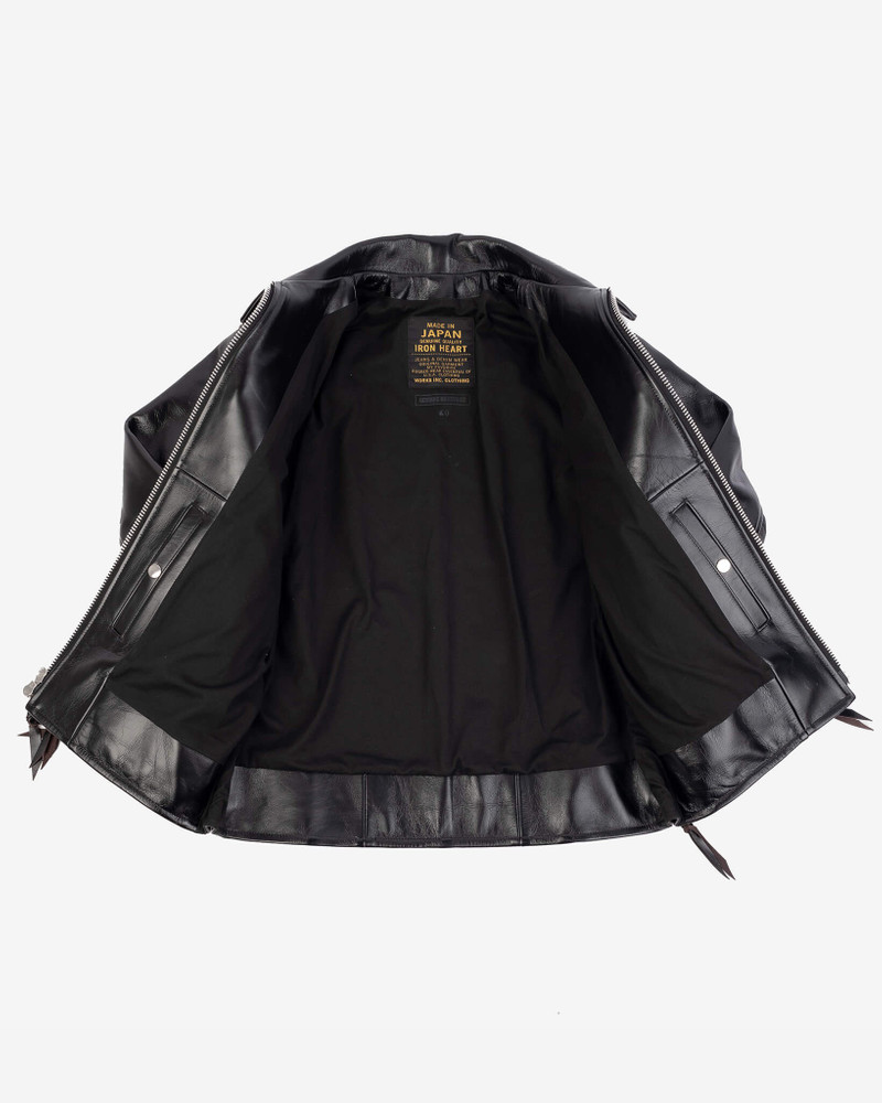 JAPANESE HORSEHIDE RIDER’S JACKET WITH COLLAR - BLACK (TEA-CORE DYED) 6