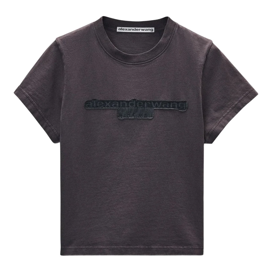 Reverse Embroidery Logo Shrunken Tee - 1