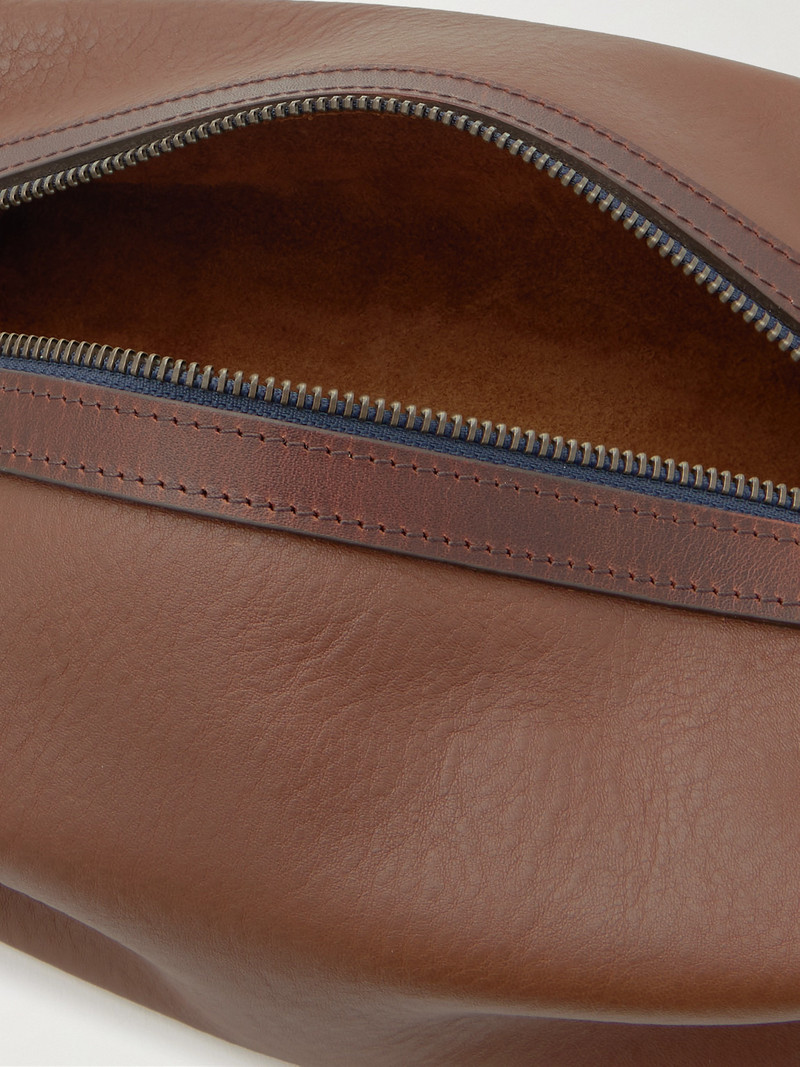Zazou Full-Grain Leather Wash Bag 4