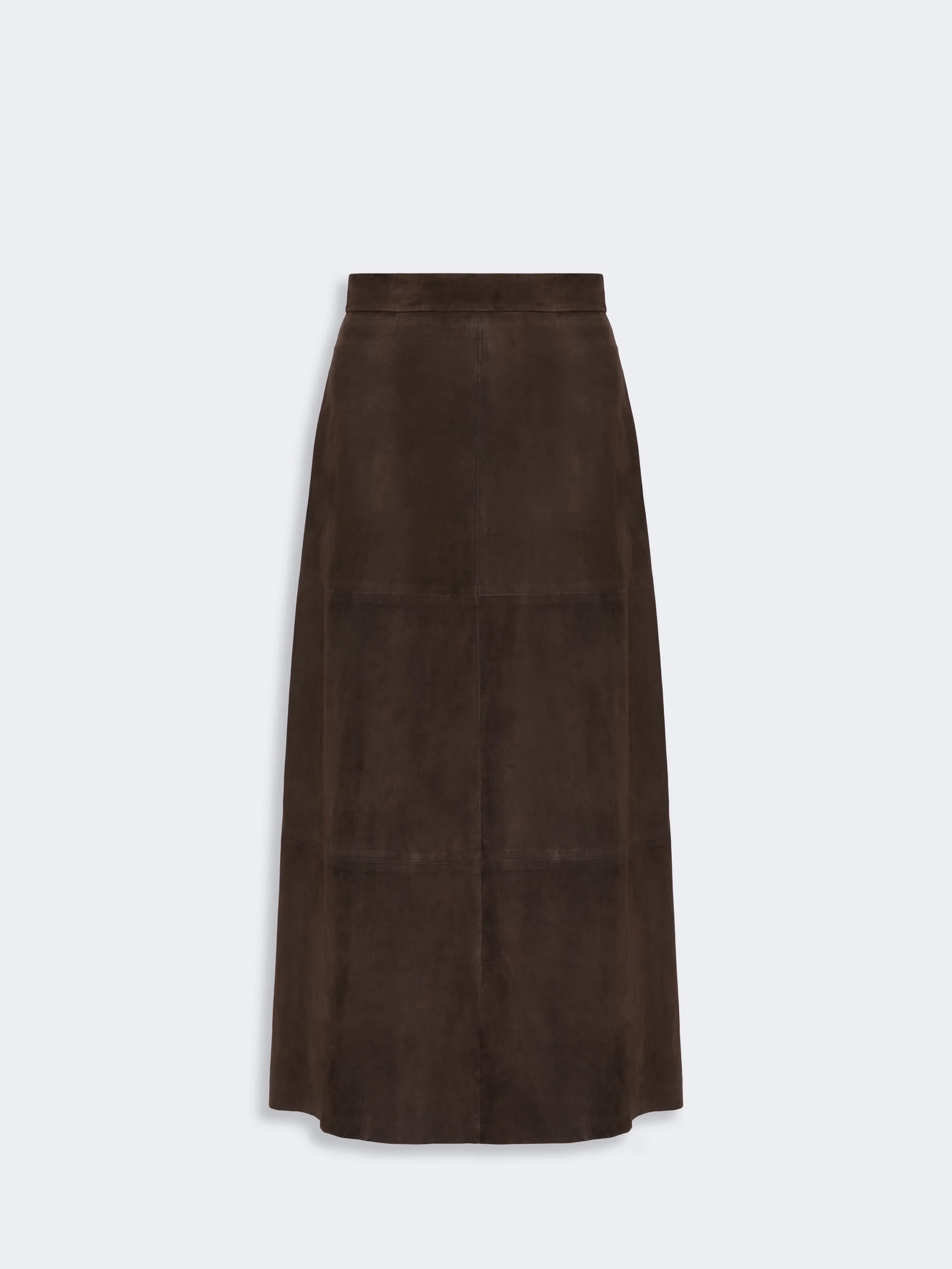 FIORIRE Flared suede skirt - BROWN - 1