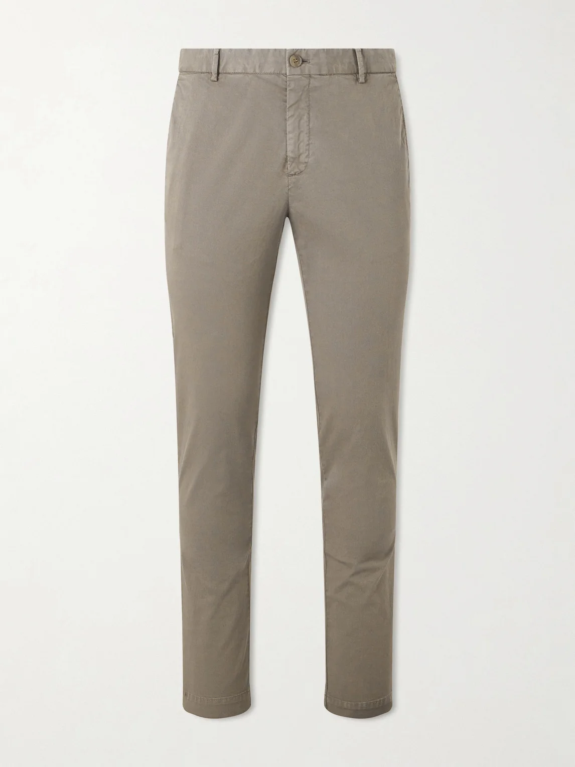 Straight-Leg Garment-Dyed Cotton-Blend Twill Chinos - 1