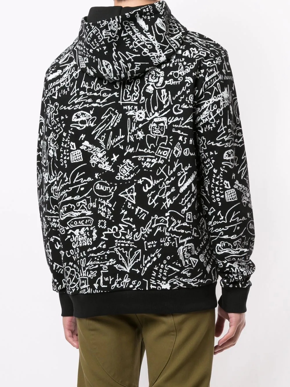 scribble print hoodie - 4