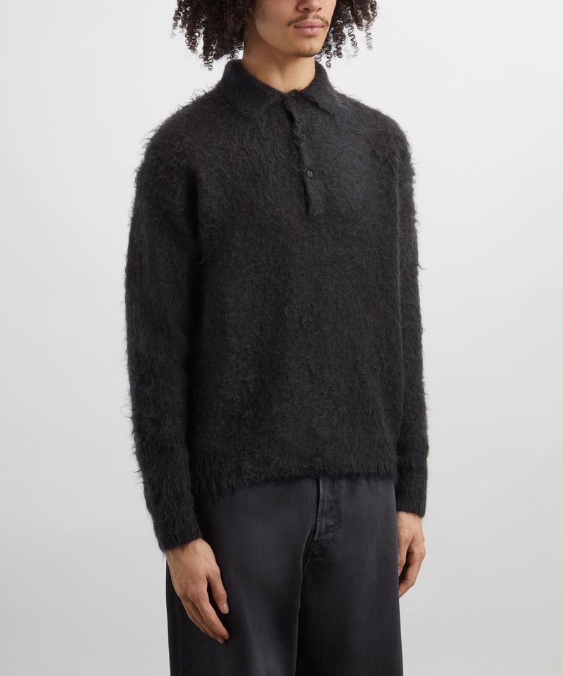 AURALEE Brushed Super Kid Mohair Knit Polo outlook
