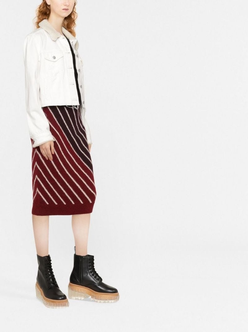 striped knitted midi skirt - 3