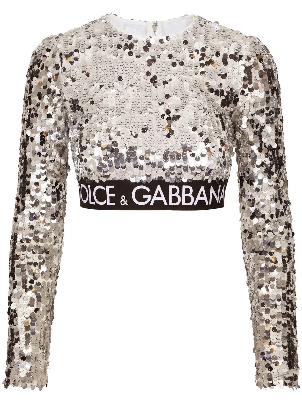 cropped sequin-embellished top - 1