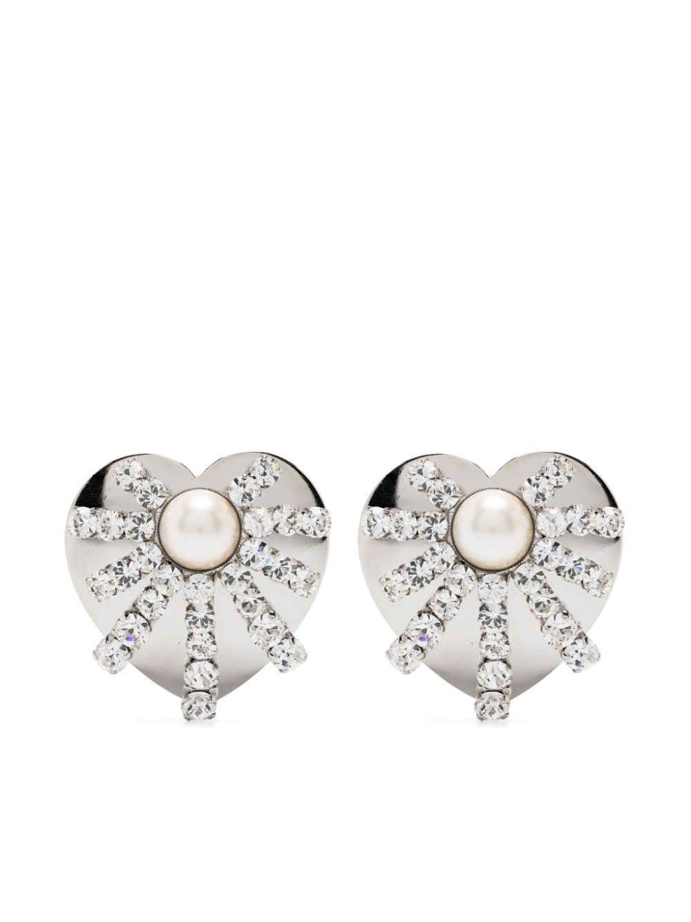 crystal-embellished earrings - 1