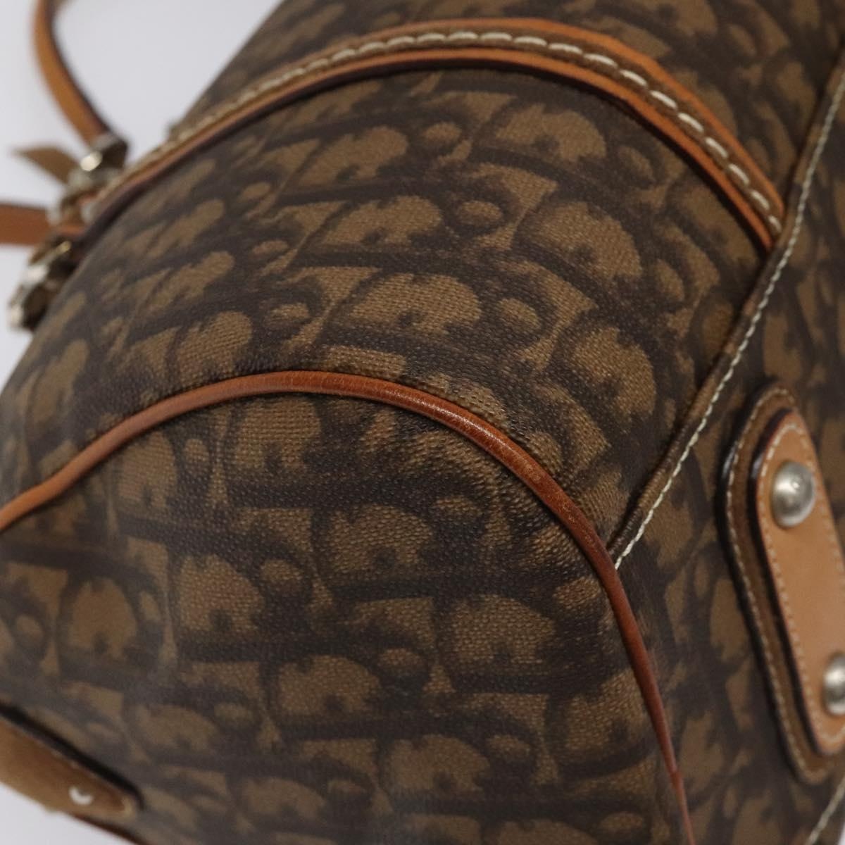 DIOR Romantic Trotter Canvas Hand Bag Brown - 16