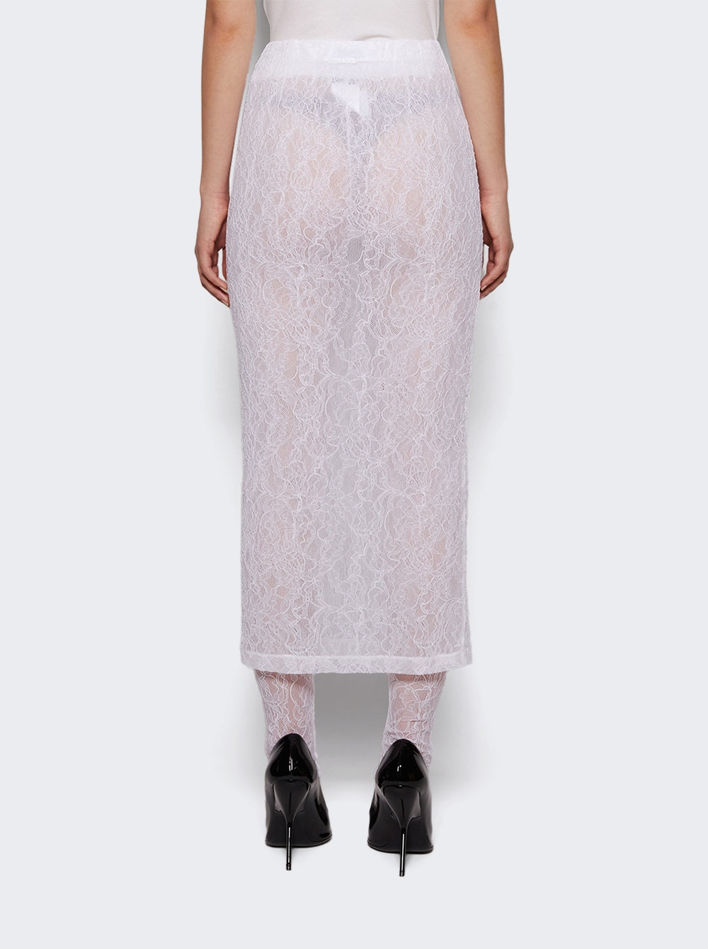 Lace Tube Skirt White - 4