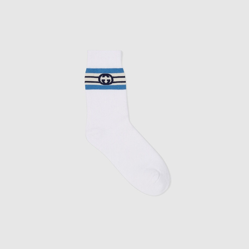 Interlocking G stripe cotton socks 1