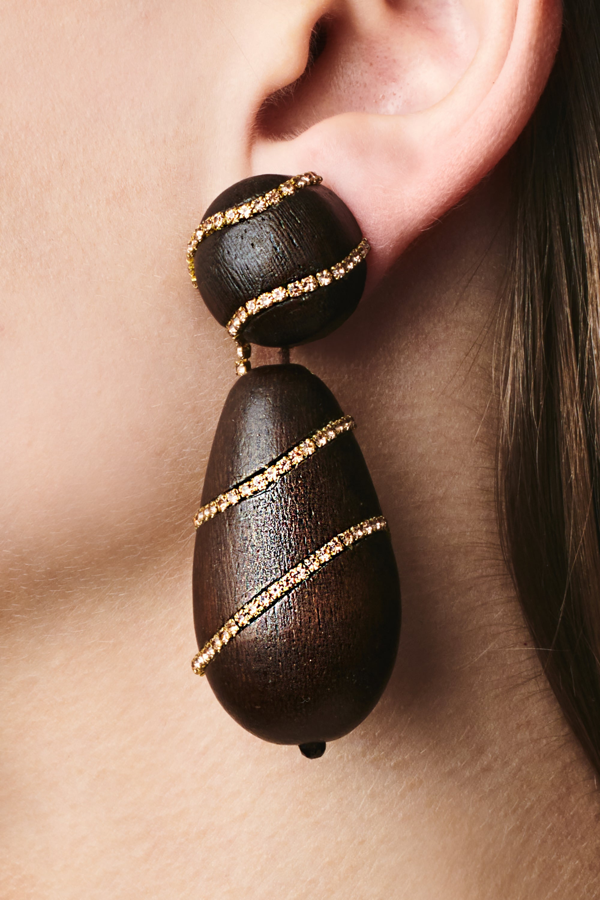 HUDSON EARRINGS - ROBLE WOOD/CHAMPAGNE - 2