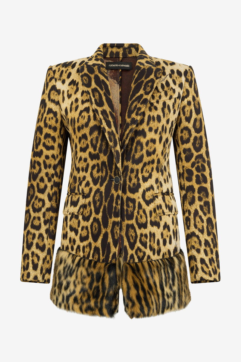 Single-Breasted Blazer With Jaguar Skin Print 1