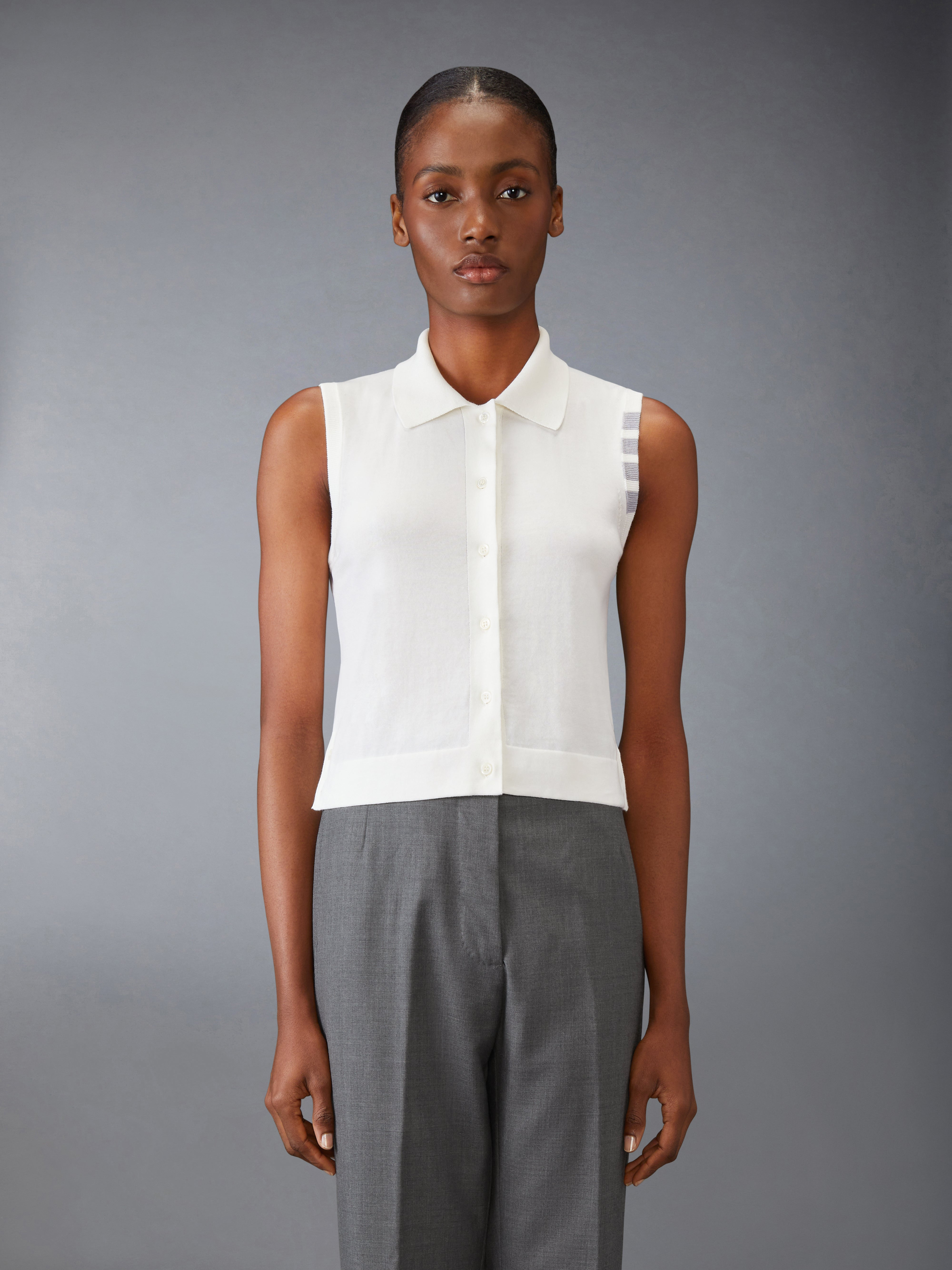 COTTON 4-BAR CROPPED SHIRT - 2