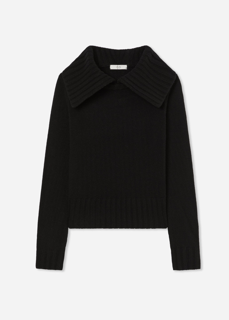 Ribbed Collared Sweater in Cashmere 1