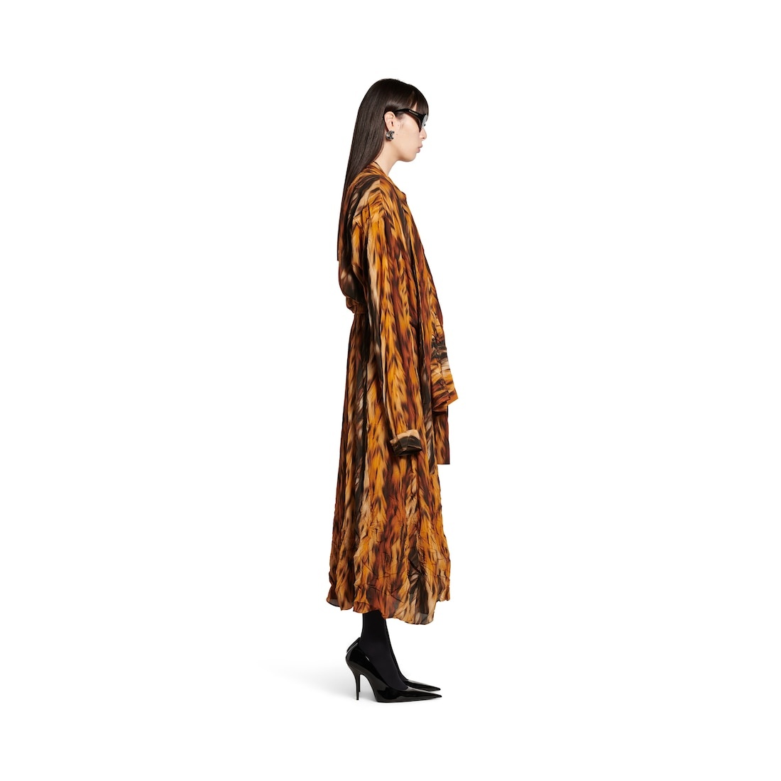 Women's Knotted Dress in Brown - 3